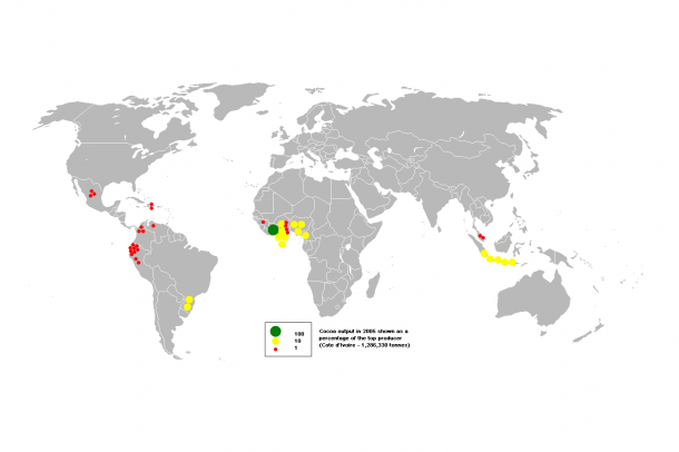 Kakaótermelés globálisan
Forrás: en.wikipedia.org