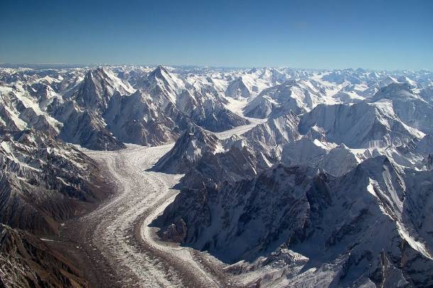 Baltoro gleccser közép-Karakoramban
Forrás: commons.wikimedia.org
Szerző: Guilhem Vellut