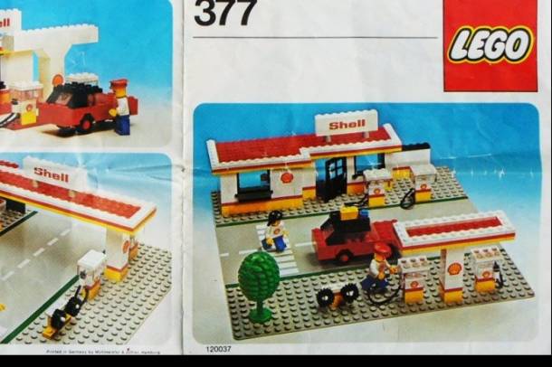 Lego Shell töltőállomás 1978-ból - a kép illuszráció