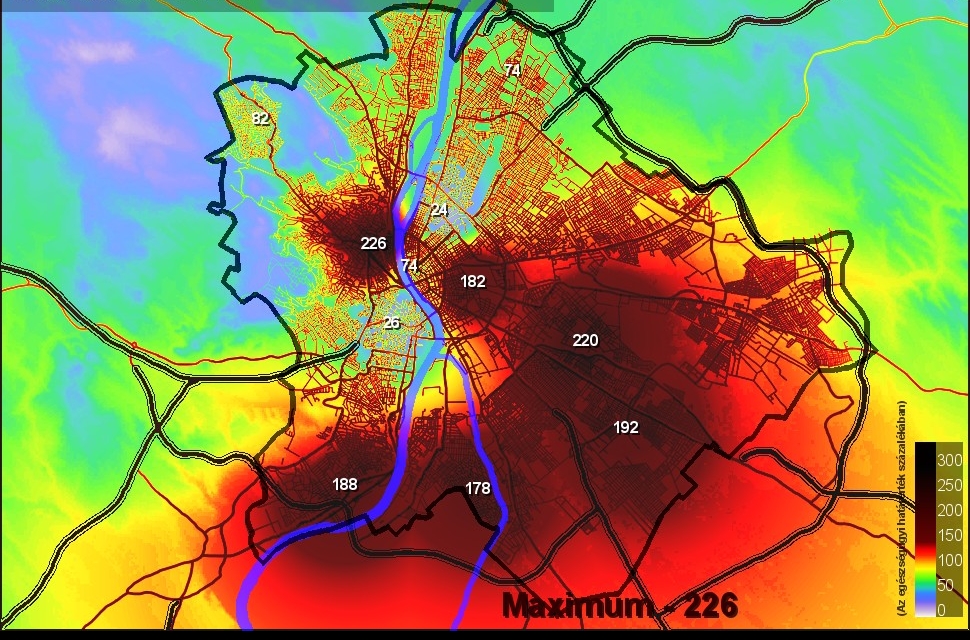 légszennyezettség budapest térkép Budapest levegőminősége: VESZÉLYES!   Ecolounge légszennyezettség budapest térkép