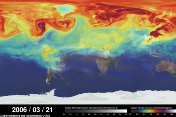 A szén-dioxid áramlása
Forrás: NASA