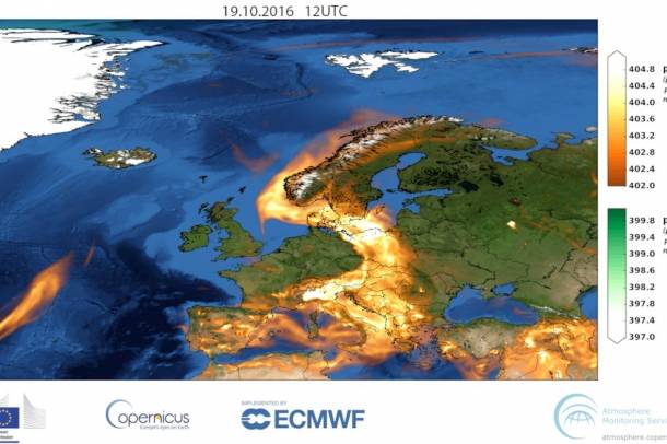 CO2-előrejelzés 2016 októberében
Forrás: ecmwf.prezly.com
