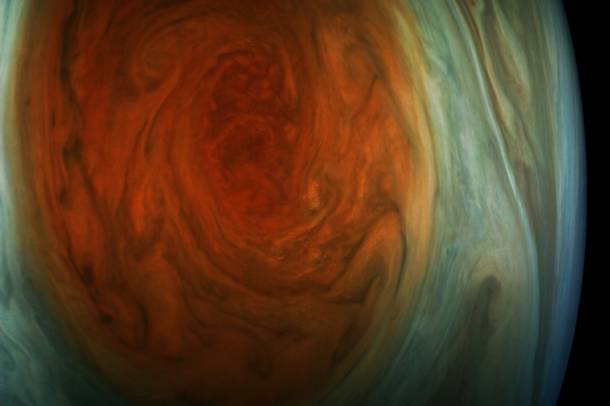 A Jupiter Nagy Vörös Foltja - képrészlet
Forrás: NASA
Szerző: NASA/JPL-Caltech/SwRI/MSSS/Jason Major