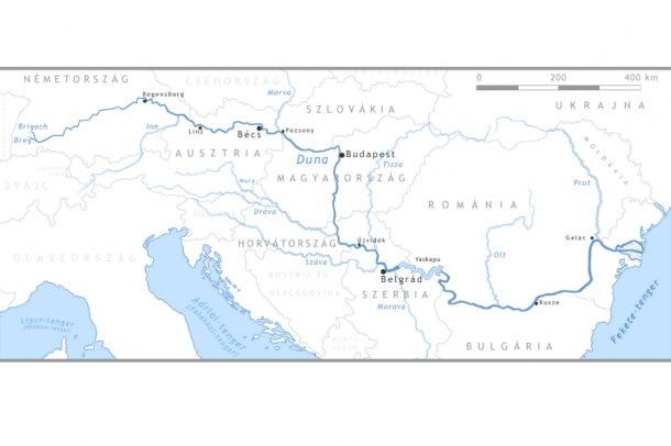 A 10 országon át folyó Duna térképe
Forrás: upload.wikimedia.org