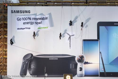 A Samsung elkötelezi magát a 100% megújuló energia mellett a világméretű társadalmi nyomásgyakorlás hatására