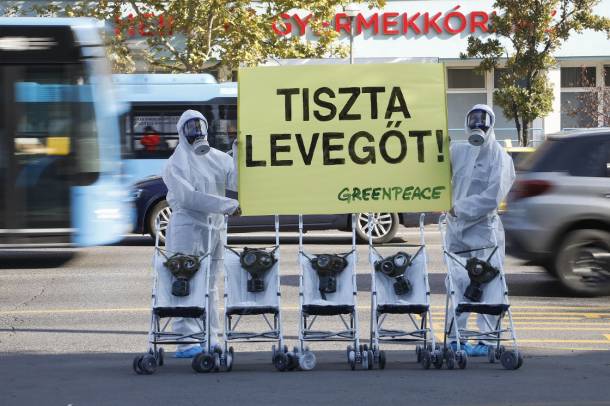 "Tiszta levegőt!" - A Greenpeace akciója Budapest utcáin
Forrás: www.greenpeace.org
Szerző: Járdány Bence / Greenpeace
