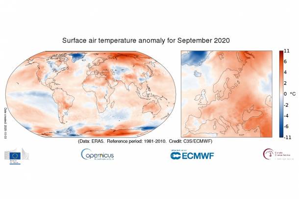 Az idei volt az eddig mért legmelegebb szeptember a világon
Forrás: climate.copernicus.eu