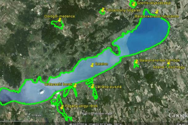 Védett Natura 2000 területek a Balaton körül
Forrás: natura2000.balatonregion.hu
Szerző: Natura 2000