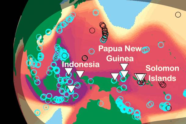 Korallok becsült száma a Csendes-óceánban
Forrás: natureecoevocommunity.nature.com
Szerző: Andreas Dietzel / Ecology &amp; Evolution